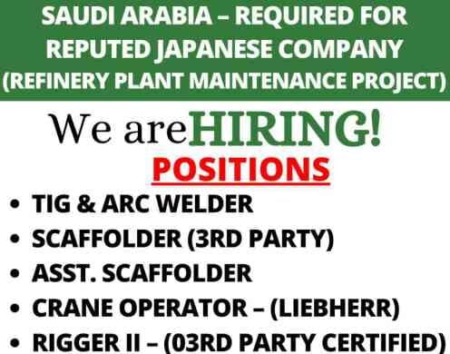 Read more about the article Refinery plant maintenance | Large vacancies for Saudi