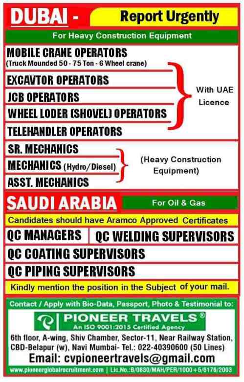 Read more about the article Gulf job vacancies | Hiring for Dubai & Saudi Arabia