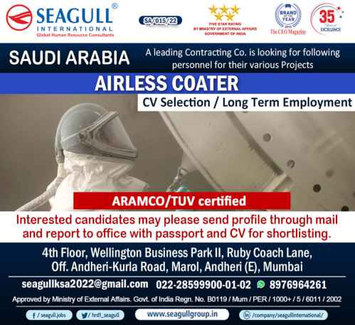 Airless Coater job Saudi Arabia