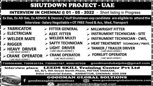 Shutdown Project Jobs UAE