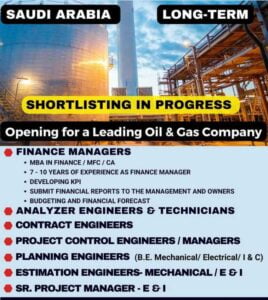 Ambe International Urgent Hiring For A Top Leading Oil & Gas Company - Saudi Arabia