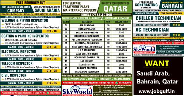 Read more about the article Sky World Jamshedpur | Free Recruitments – Saudi, Qatar, Bahrain