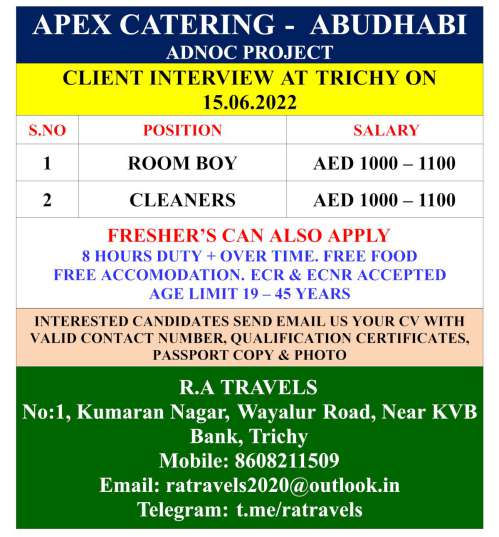 Gulf job Want | Job vacancies for Abu-Dhabi, Kuwait, Muscat, Saudi