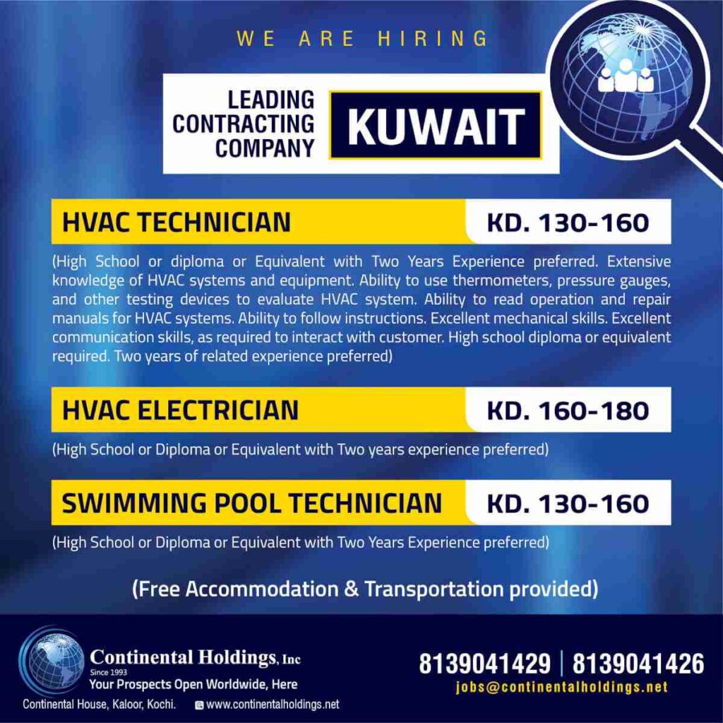 Gulf Interview  Hiring for technician - Kuwait