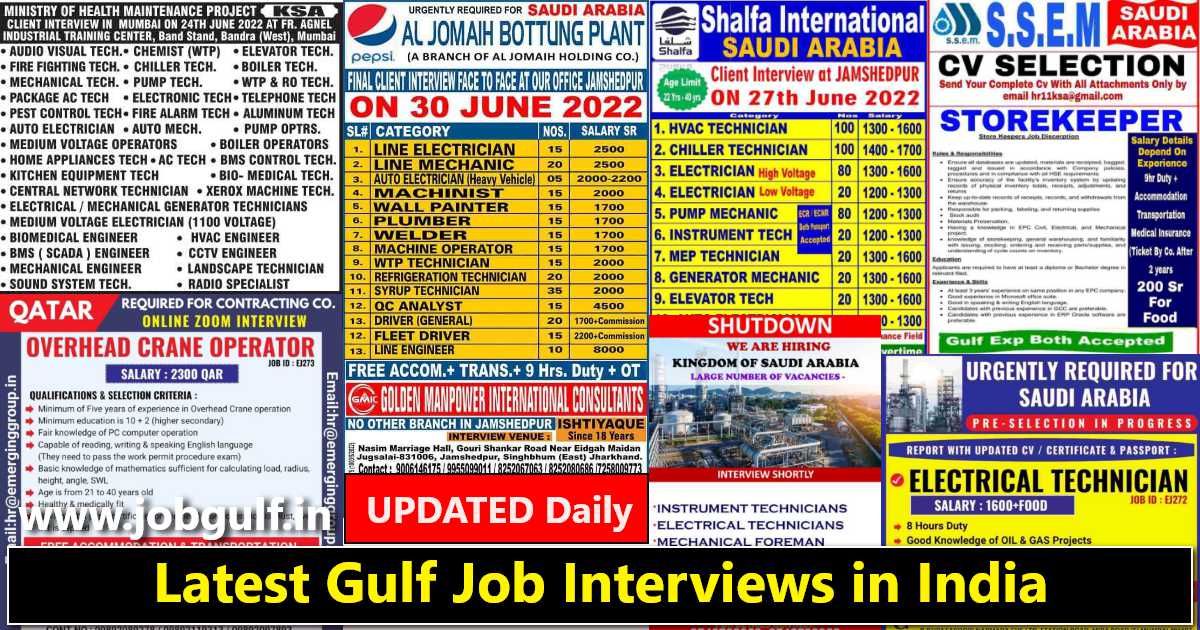 Gulfwalkin - Latest Gulf Job Vacancy