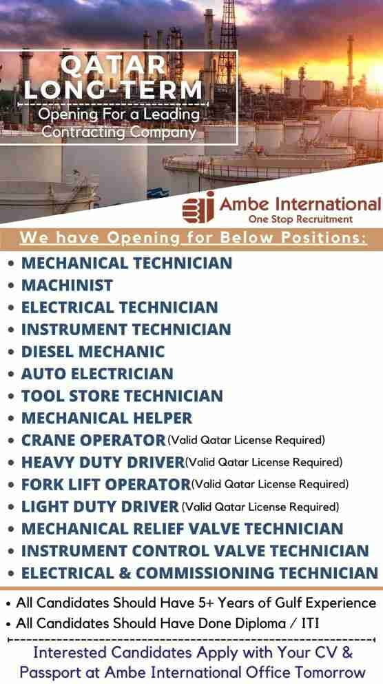 Read more about the article Ambe International | Hiring for Contracting Co – Qatar