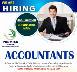 Premier Travels Hiring for a reputed company - Coimbatore