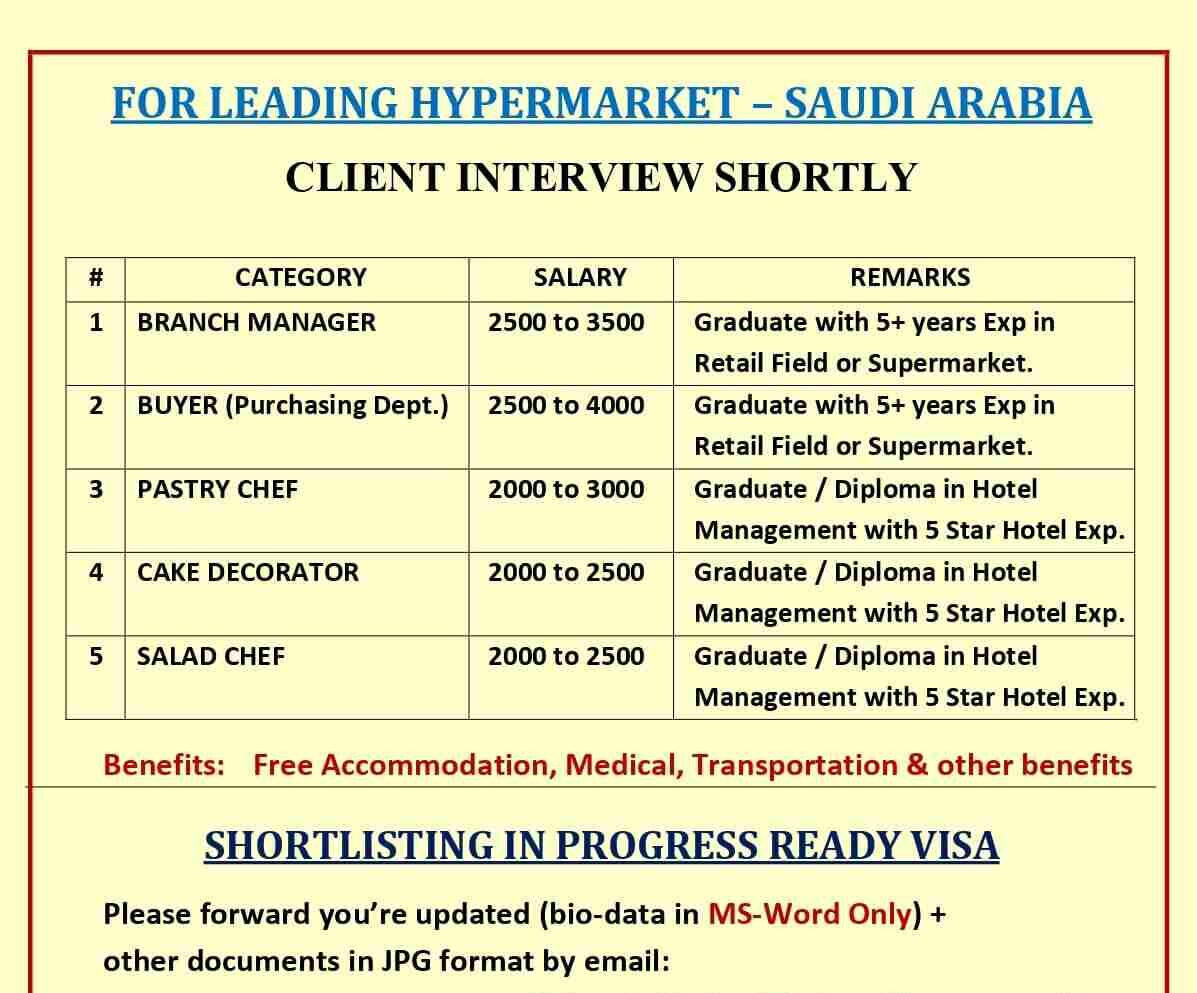 You are currently viewing Saad Consultancy | Hiring for Hypermarket – Saudi Arabia