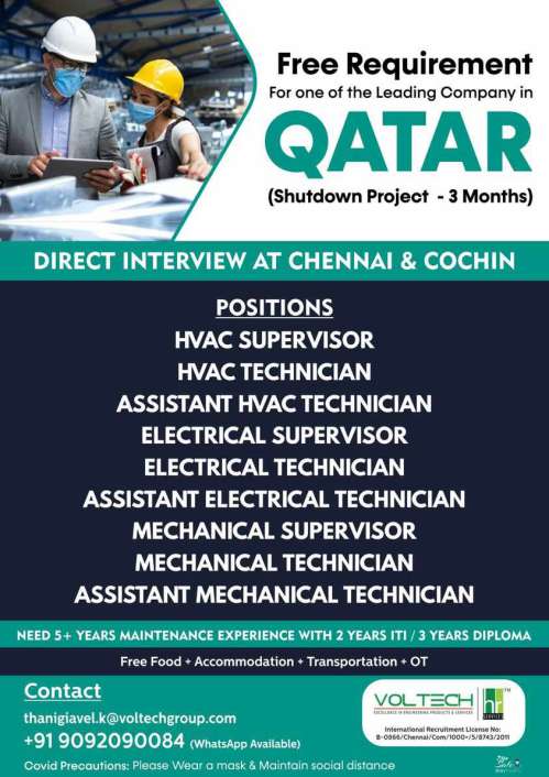 Free Recruitment  Hiring for the leading projects - Qatar