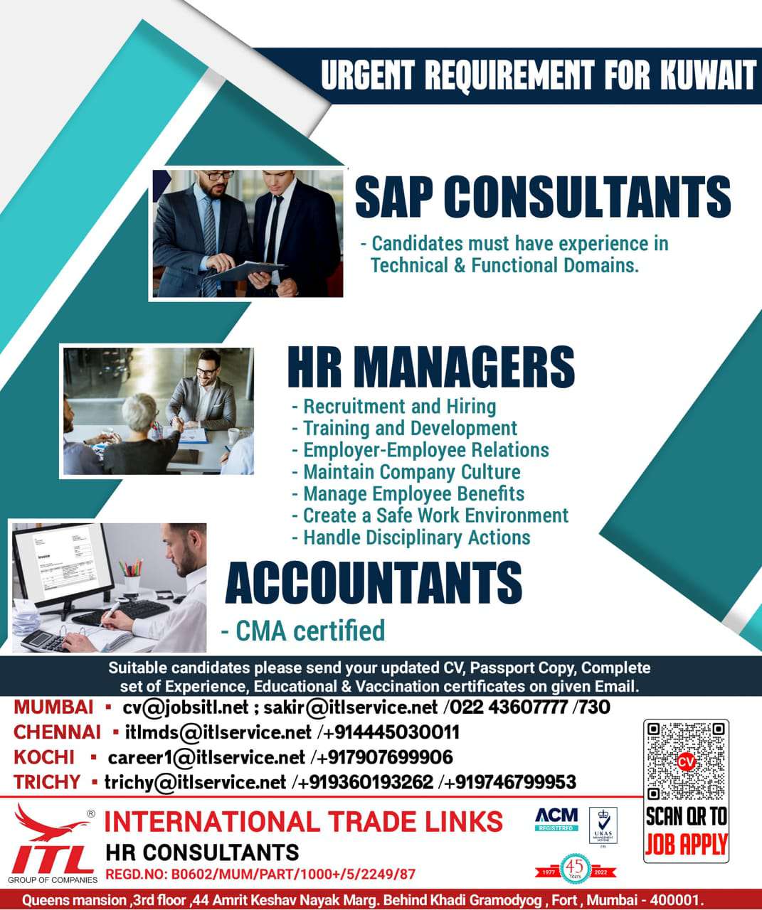 Kuwait jobs  SAP  HR manager  Accountants