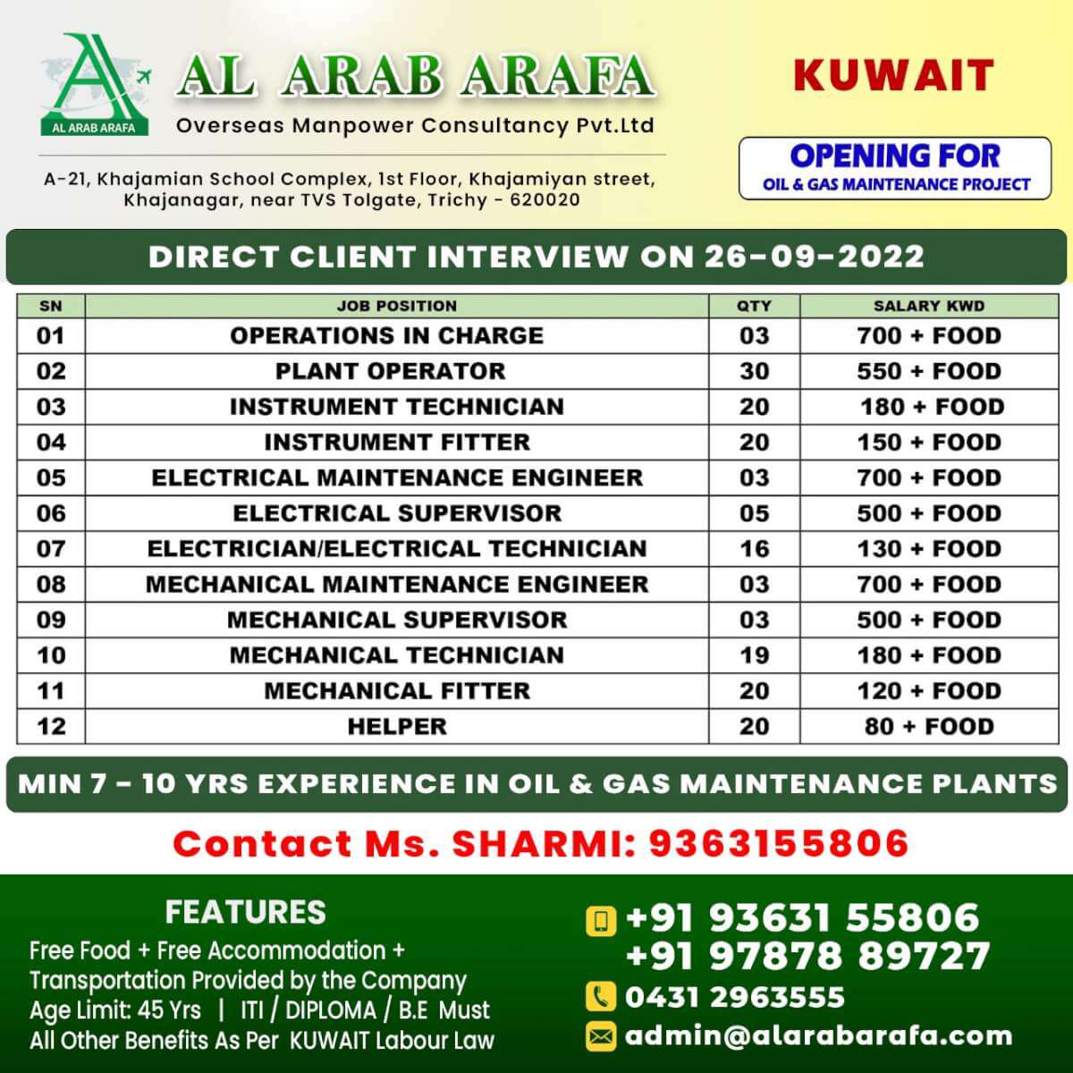 You are currently viewing Gulf Jobs | Opening for oil & gas maintenance projects – Kuwait