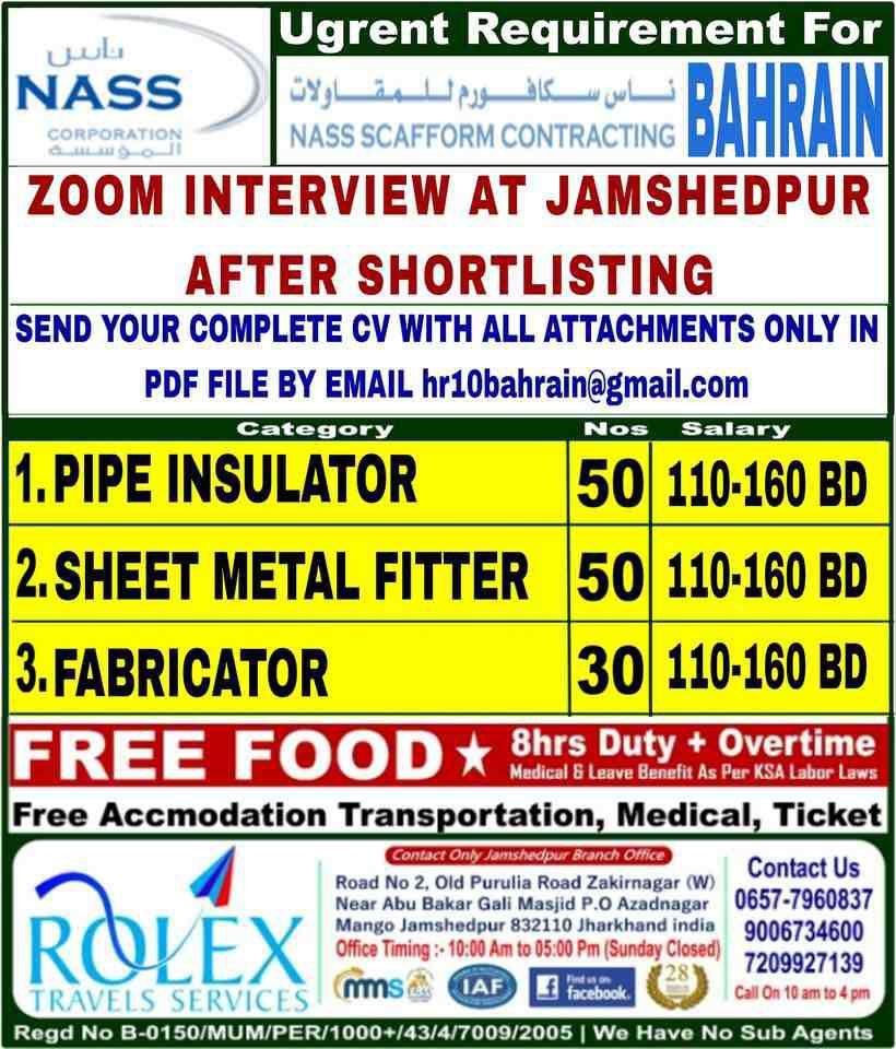 Job gulf  Urgent Hiring for a leading project in Bahrain.