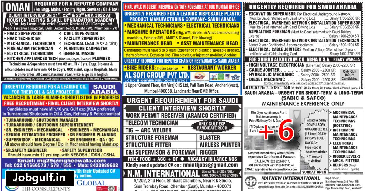 You are currently viewing Gulf daily news job vacancy classifieds – 50+ jobs