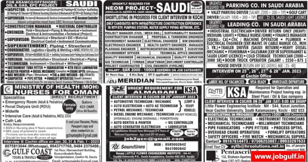 Malayala Classified Gulf Jobs Newspaper - 25 Jan 2023