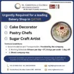 Sugar Craft Artist for a Bakery Shop in Qatar