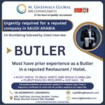 Urgent hiring Butler