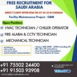 Free Recruitment for Saudi Arabia O & M