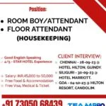 Hiring Room Boy Attendant Floor Attendant - Saudi Arabia