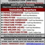 Job Vacancies for Uzbekistan Engineering Company