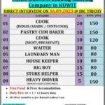 Kuwait Catering Company Job Vacancy