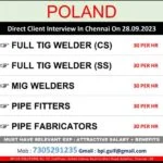 Poland Jobs for Indian Welder Pipe Fitter