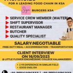 Restaurant jobs in Saudi Arabia Sign Burger