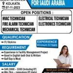 Kolkata Gulf Job Office - Saudi Arabia vacancies