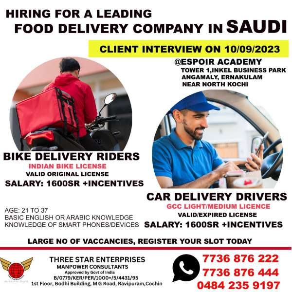 Delivery Driver Jobs in Saudi Arabia - Large vacancies