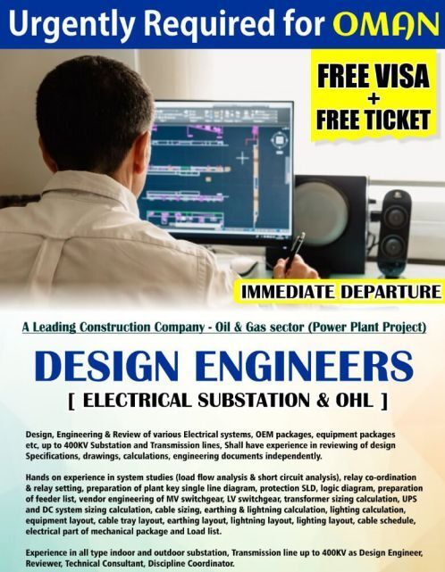 Free Visa Urgent hiring for leading construction co in Oman