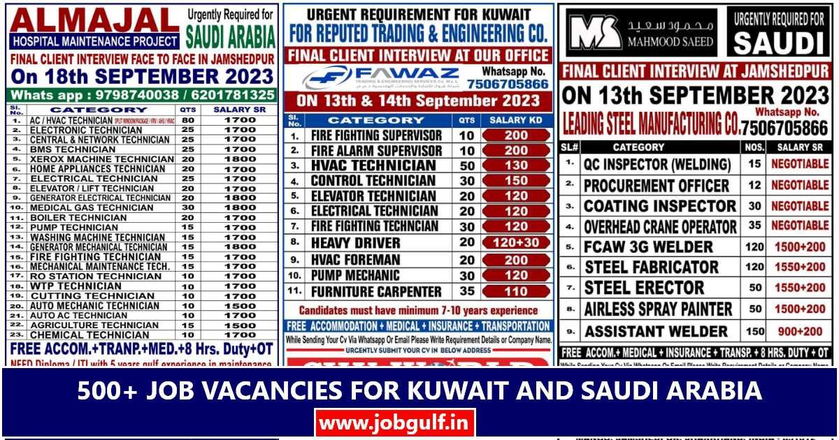 Gulf Jobs Fawaz Kuwait Almajal & Mahmood Saeed Saudi