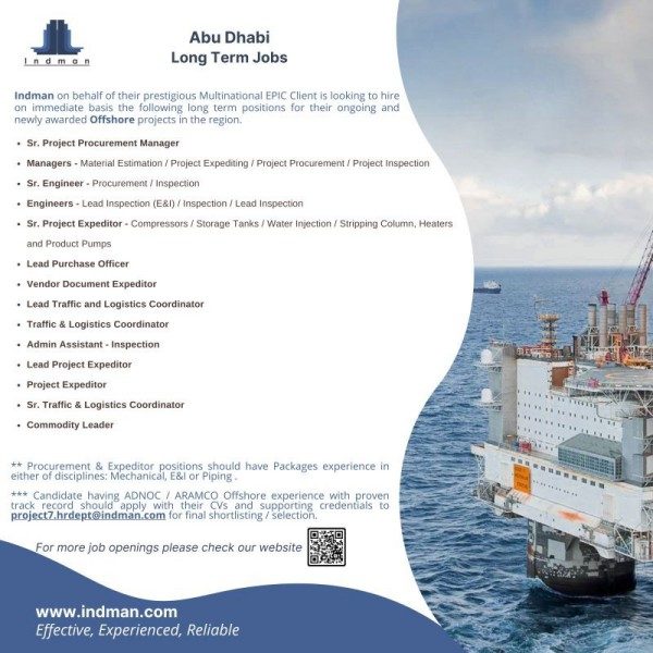 Offshore job Big hiring for EPIC client - Abu Dhabi