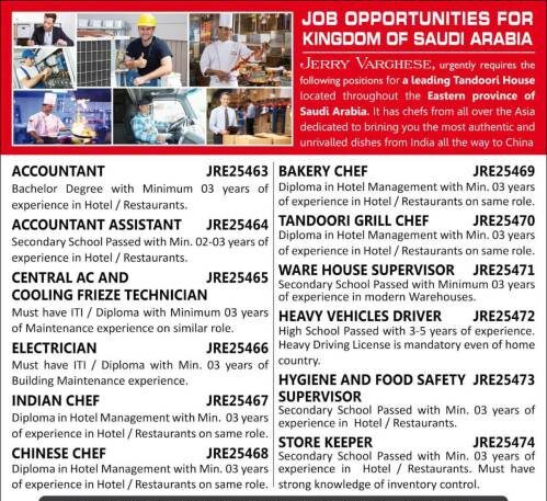 Gulf Times Classified | Opportunities For Different Post - Saudi Arabia